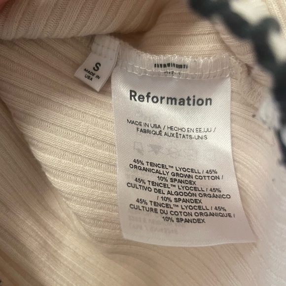 Reformation Long Seeve Nolen Knit Top with Contrast Stiching (Small) - Picture 4 of 7